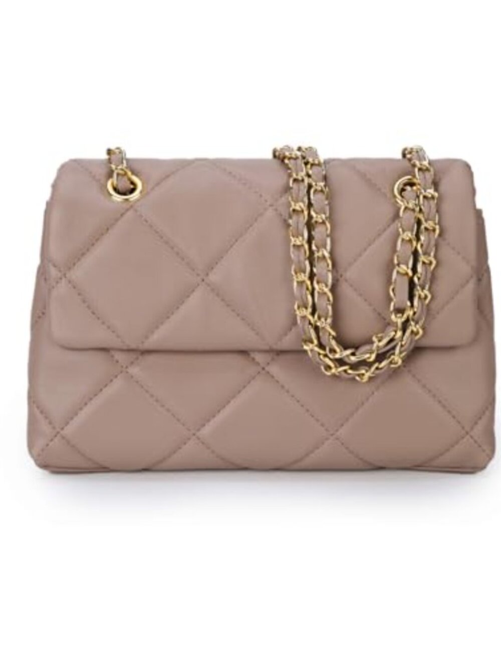 Quilted Crossbody Purse Clutch Chain Shoulder Bag Artificial Leather